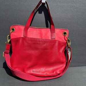 Fossil Keely Large Zip Tote Red Pink Salmon
Leather Crossbody Shoulder